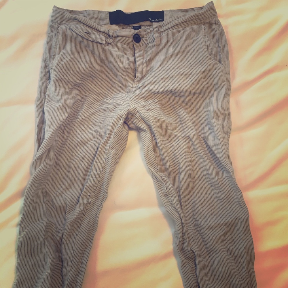 Joe’s linen pinstripe capris